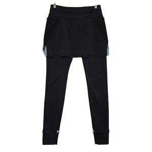 Athleta Skapri Leggings with Skirt Overlay Mesh Pockets Black Size Small